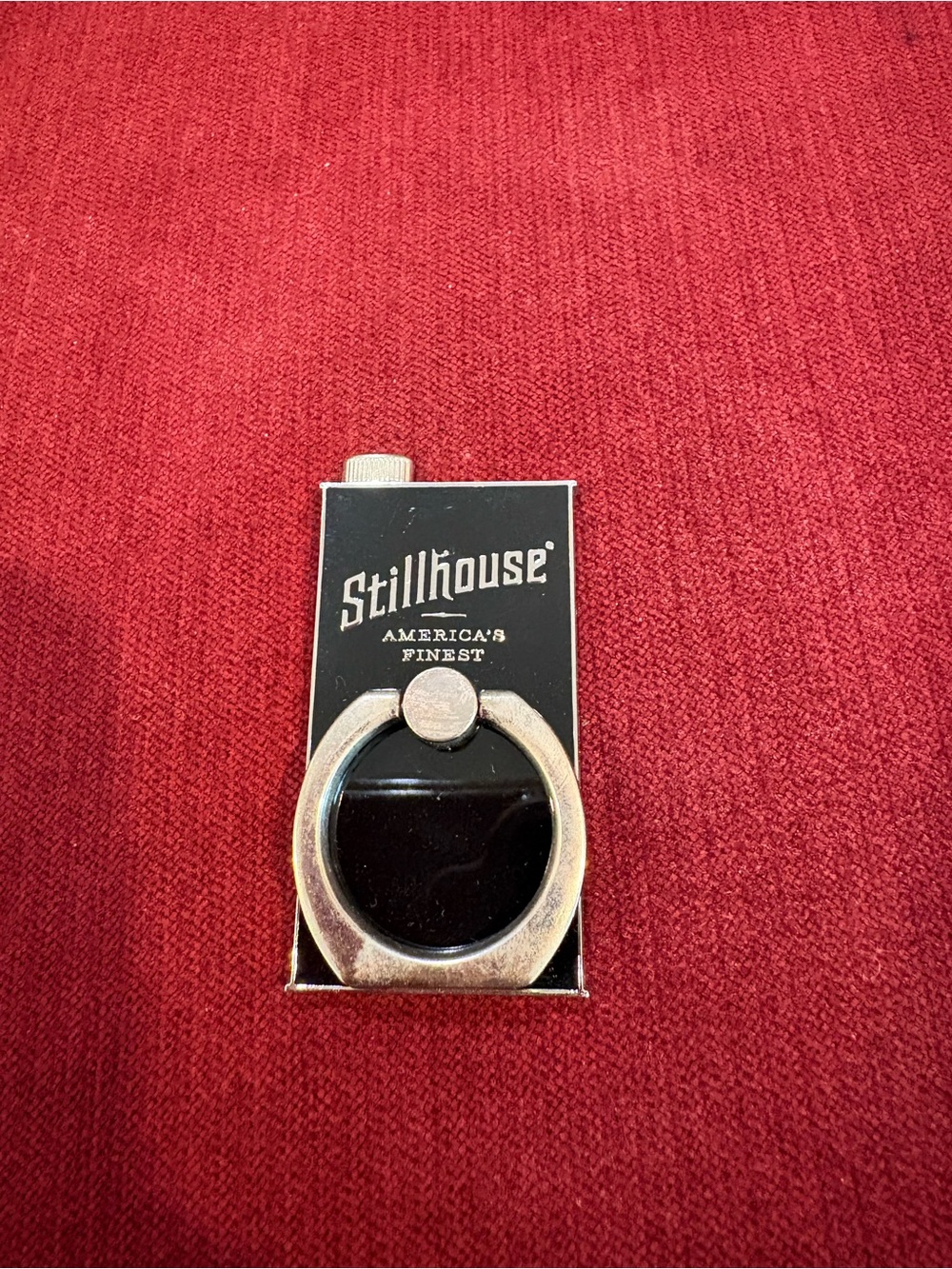 Vintage Stillhouse Whiskey Flask Style Metal Phone Grip Stand-Black/ Silver